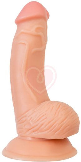 Реалистичный фаллоимитатор на присоске с мошонкой RealStick Nude Rolo телесный фото 1