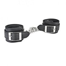 Наручники с мощной цепью и замком Unsex Leatherette Cuffs