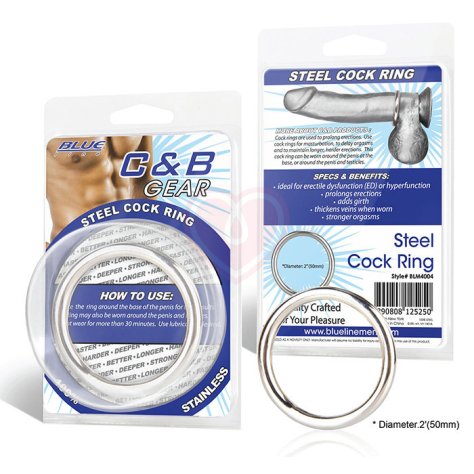 Стальное эрекционное кольцо Stell Cock Ring диаметр 5,2 см фото 2