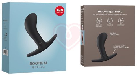 Анальная пробка с загнутым кончиком Fun Factory Bootie Medium Anal Toy чёрная фото 3