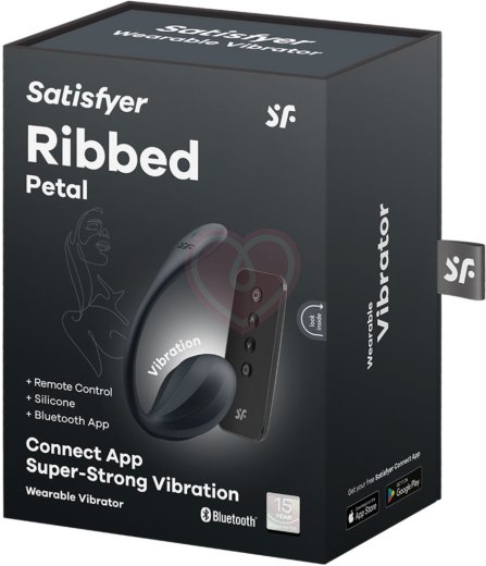Виброяйцо Satisfyer Ribbed Petal с дистанционным управлением чёрное фото 3
