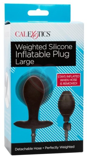 Утяжелённая расширяемая анальная пробка Weighted Silicone Inflatable Plug Large фото 6