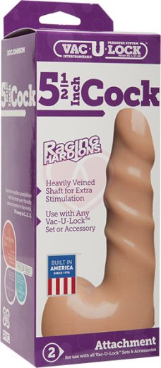 Насадка для страпона Vac-U-Lock Raging hard-On Cock 11 см телесная фото 3