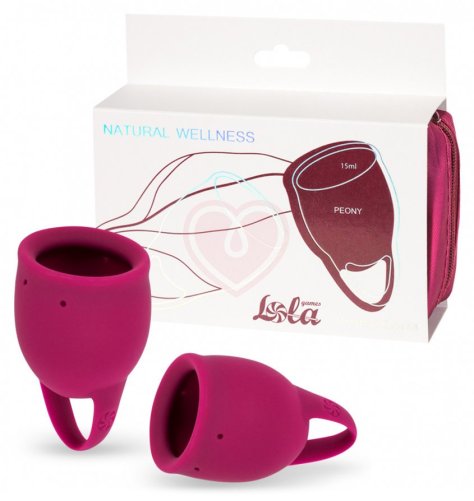 Набор из 2 менструальных чаш Lola Natural Wellness Peony бордовый фото 4