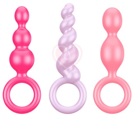 Набор цветных анальных стимуляторов Satisfyer Plugs фото 1