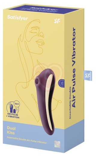 Двухсторонний вакуумный вибростимулятор Satisfyer Dual Kiss винный фото 5