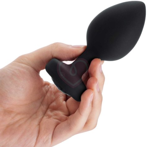 Большая вибропробка b-Vibe Vibrating Jewel Plug с кристаллом и пультом чёрная фото 5