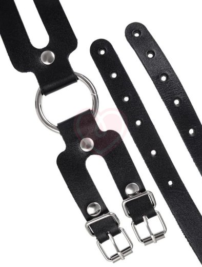 Оковы на ноги из двух ремешков Pecado BDSM черные фото 5