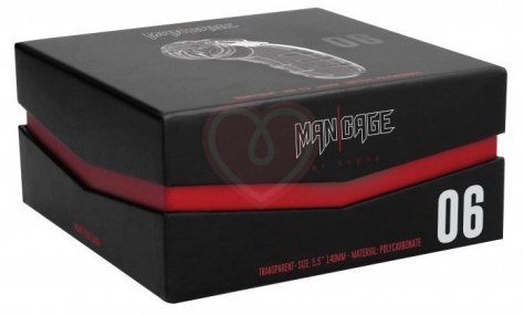 Мужской пояс верности Shots Man Cage Model 06 прозрачный 14 см фото 3