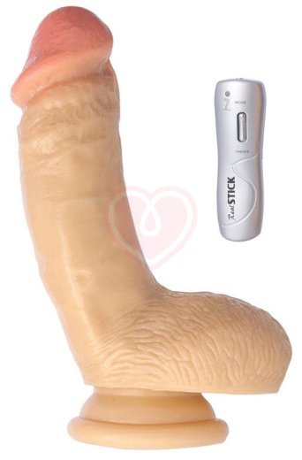 Реалистичный вибратор на присоске с мошонкой Toyfa Realstick 15,5 см фото 1
