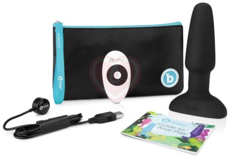 Анальная вибропробка с ротацией b-Vibe Rimming 2 чёрная фото 3