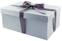 Подарочная коробка 19х12 см серебряная