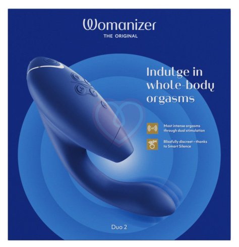 Вибратор с бесконтактной стимуляцией клитора Womanizer DUO 2 синий фото 7
