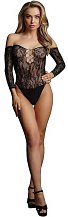 Кружевное боди со стразами Le Desir Wonder Rhinestone Bodysuit черное