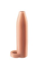Насадка увеличитель с кольцом на мошонку Real Feel Enhancer телесная