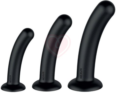 Набор из 3 расширителей на присоске Nexus Silicone Dilator чёрный фото 1