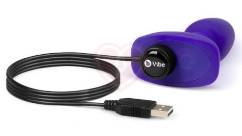 Анальная вибропробка с ротацией b-Vibe Rimming Petite фиолетовая фото 3
