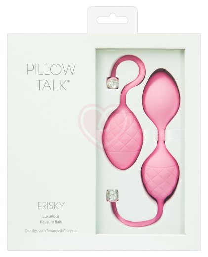 Набор из двух вагинальных шариков Pillow Talk Frisky розовый фото 4