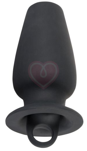 Анальная пробка с крышкой Lust Tunnel Plug With Stopper чёрная фото 2