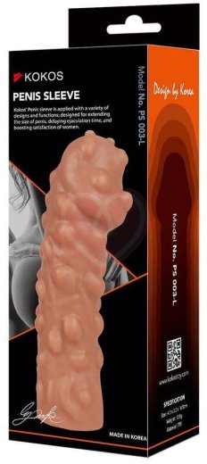 Стимулирующая насадка с бугоркам Kokos Penis Sleeve PS003-L фото 6