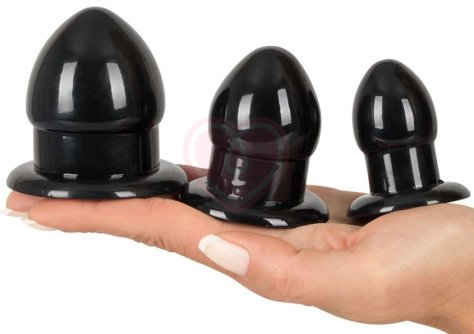 Набор из 3 чёрных анальных пробок Plug Kit чёрные фото 3