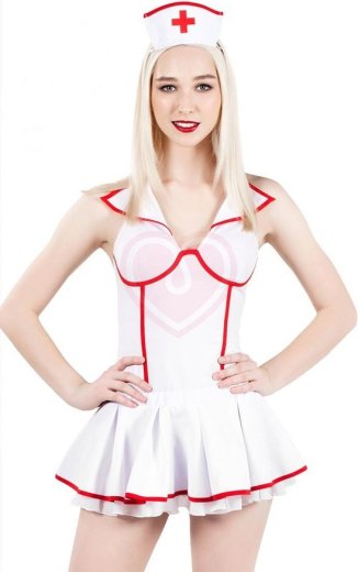 Нижняя часть костюма медсестры юбка Pecado BDSM белая фото 4