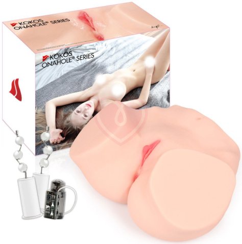 Мастурбатор вагина и анус с вибрацией Kokos Hanna Onahole Edition 001 с двойным слоем фото 6