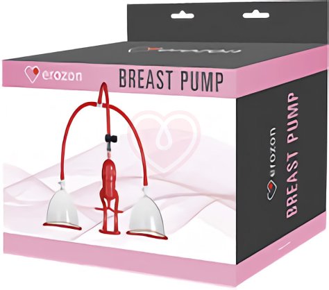 Вакуумная помпа для груди с двумя чашами Breast Pumps Erozon фото 3