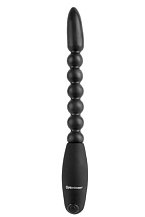 Гибкая анальная цепочка с вибрацией Pipedream Flexa-Pleaser Power Beads чёрная