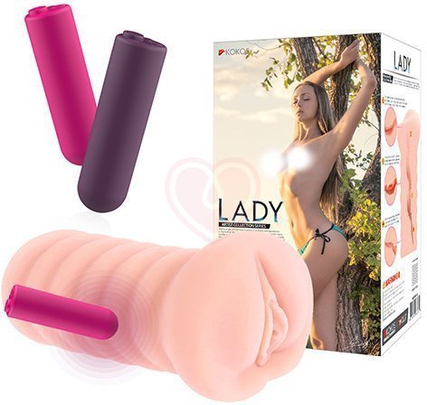 Мастурбатор вагина с реалистичным рельефом Kokos Lady Auto с вибрацией фото 3