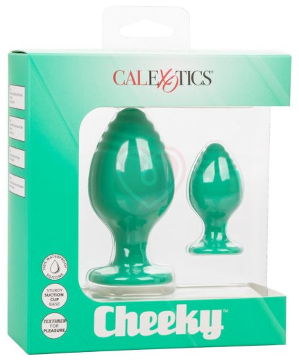 Набор из двух анальных пробок Cheeky зелёный фото 5