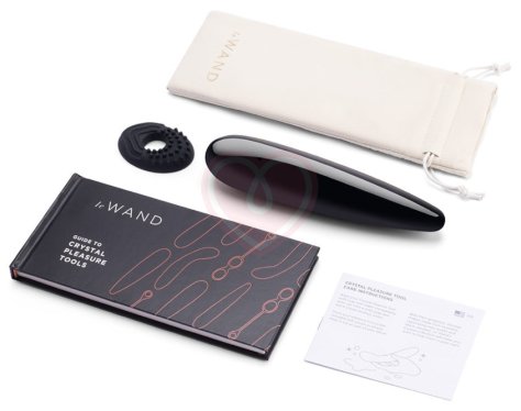 Фаллоимитатор из натурального камня Le Wand Crystal Wand чёрный обсидиан фото 4