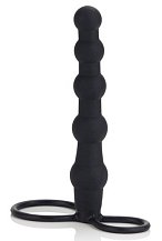 Страпон-насадка для двойного проникновения Love Rider Beaded Dual Penetrator чёрный