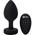 Большая вибропробка b-Vibe Vibrating Jewel Plug с кристаллом и пультом чёрная фото 8
