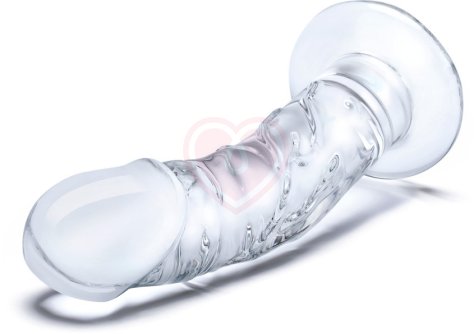 Реалистичный стеклянный фаллоимитатор Glas Curved Realistic прозрачный фото 2