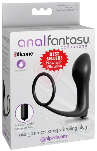 Анальная вибро-пробка с эрекционным кольцом Ass-Gasm Cockring Vibrating Plug фото 4