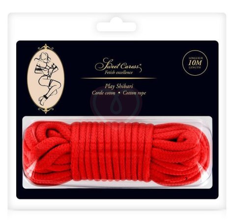 Хлопковая верёвка Sweet Caress для бондажа 10 м красная фото 2