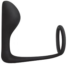 Стимулятор простаты с эрекционным кольцом Prostate Gear чёрный