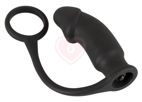 Вибропробка с кольцом для пениса Black Velvets фото 4