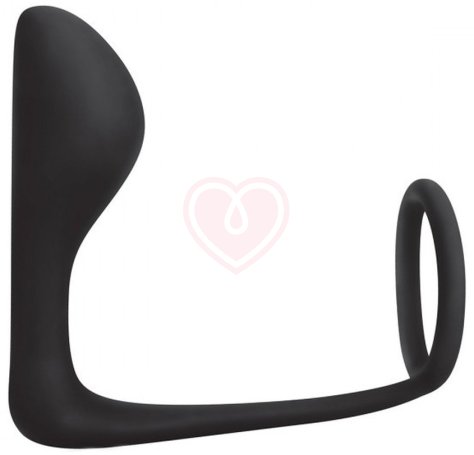 Стимулятор простаты с эрекционным кольцом Prostate Gear чёрный фото 1