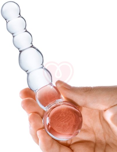 Стеклянный стимулятор Glas Beaded Dildo фото 3