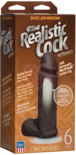 Реалистичный фаллоимитатор с присоской и Vac-U-Lock Ultra Realistic Cock 16 см коричневый фото 2