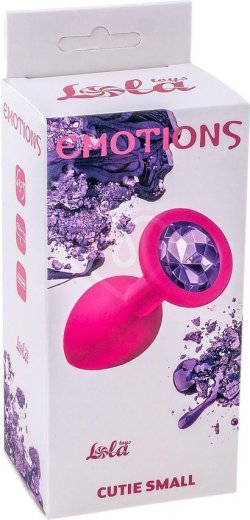 Маленькая анальная пробка Emotions Cutie Small розовая с темно-фиолетовым кристаллом фото 3