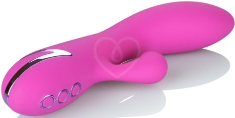 Вибратор с вакуумным клиторальным стимулятором Malibu Minx розовый фото 6