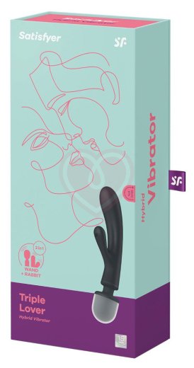 Двухсторонний вибратор-массажер Satisfyer Triple Lover серый фото 5