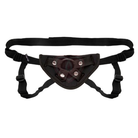 Чёрные неопреновые трусики для страпона Strap On Harness Black фото 3