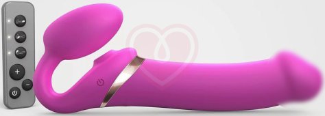 Безремневой страпон с вибрацией и пультом ДУ Strap-On-Me Multi Orgasm XL фуксия фото 1