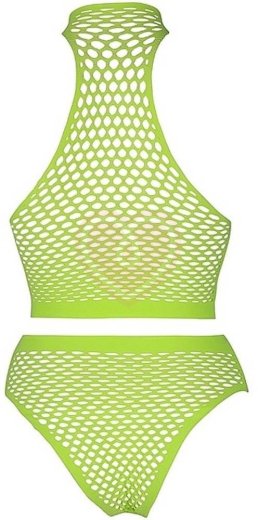 Комплект с топом и трусиками Ouch Glow Plus size светящийся в темноте зеленый неон фото 4