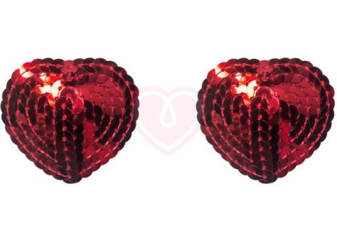 Пэстисы Burlesque Rand сердечки из пайеток красные фото 1