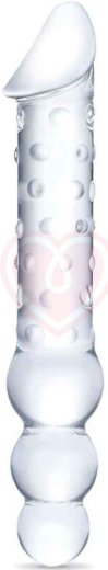 Двусторонний стеклянный рельефный фаллоимитатор Glas Double Ended фото 1